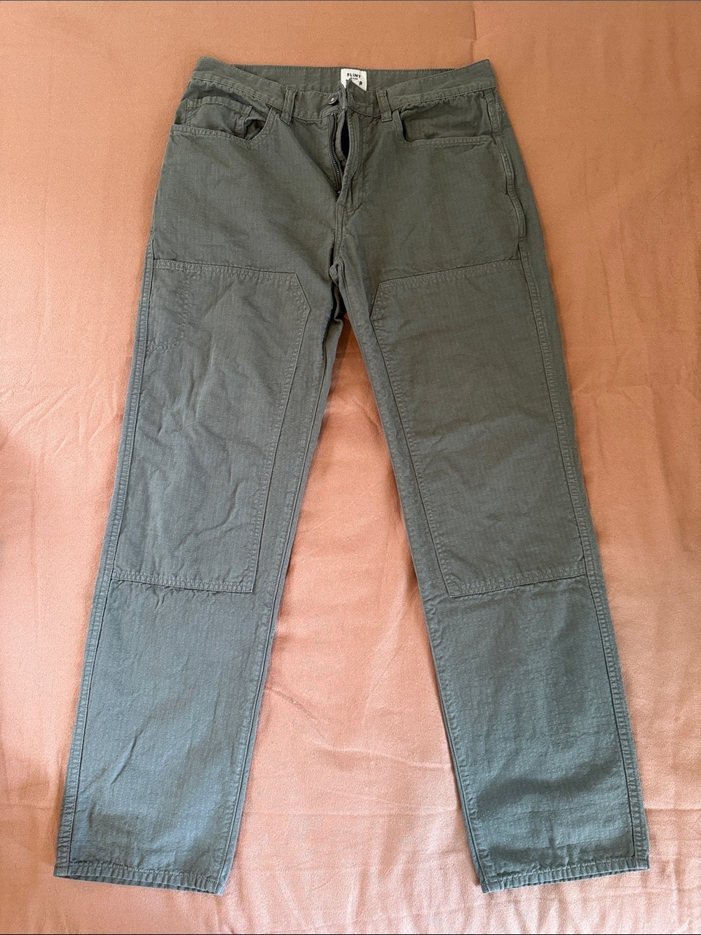 Flint and Tinder Linen Ripstop Mill Pant - Olive, 31x32